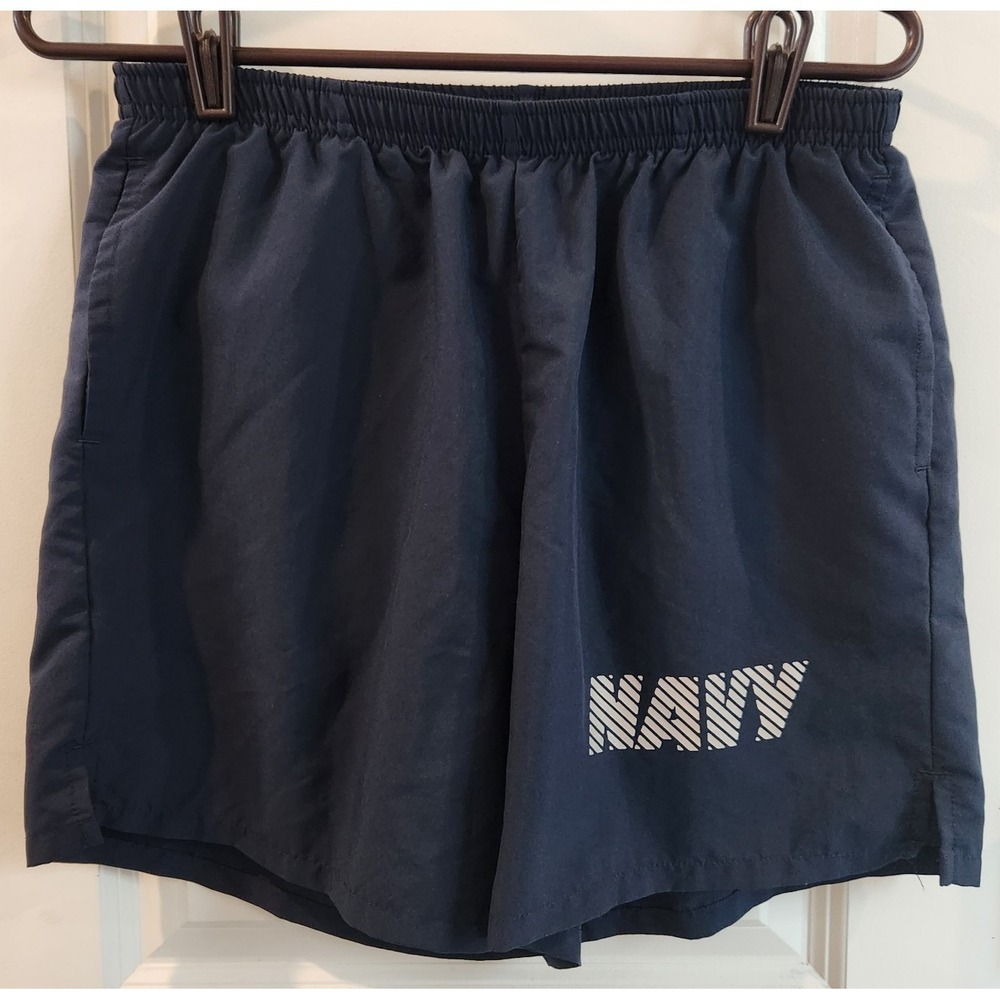 New Balance US Navy Physical Training PT Navy Blue Reflective Shorts Sz M